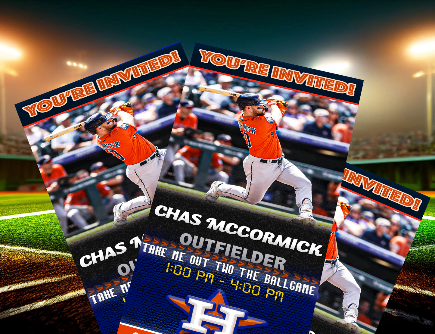 Houston Astros Ticket Style Sports Party Invites – Sports Invites