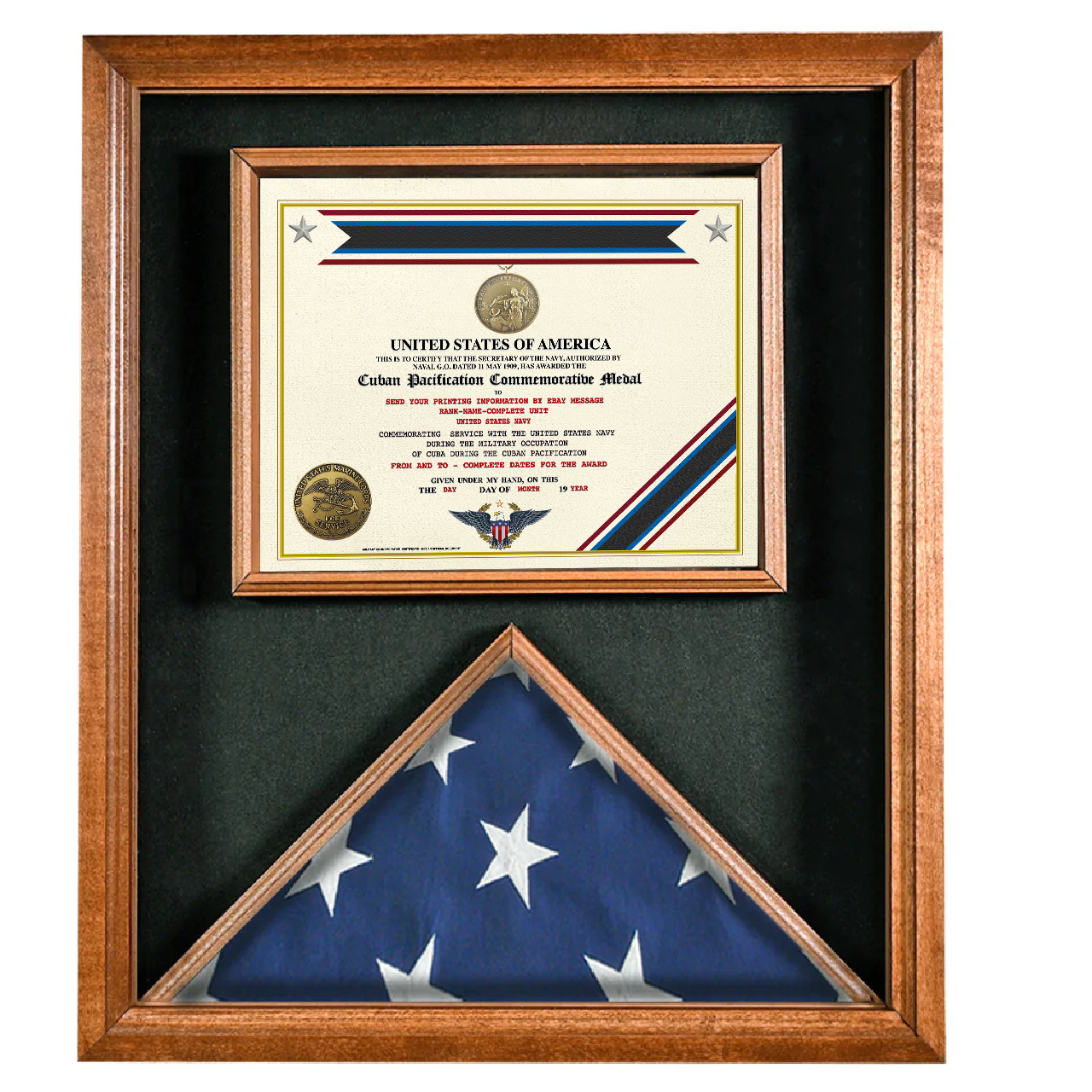 CUBAN PACIFICATION (NAVY) COMMEMORATIVE MEDAL CERTIFICATE