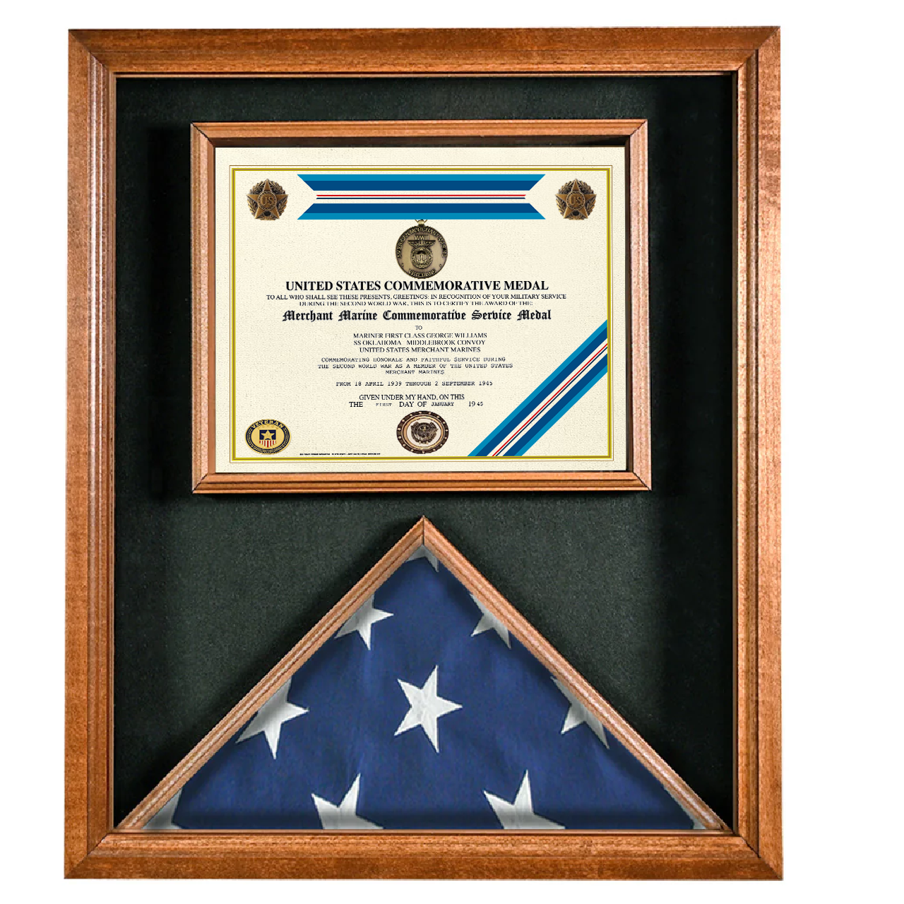 UNITED STATES MERCHANT MARINE COMMEMORATIVE SERVICE MEDAL REPLACEMENT CERTIFICATE