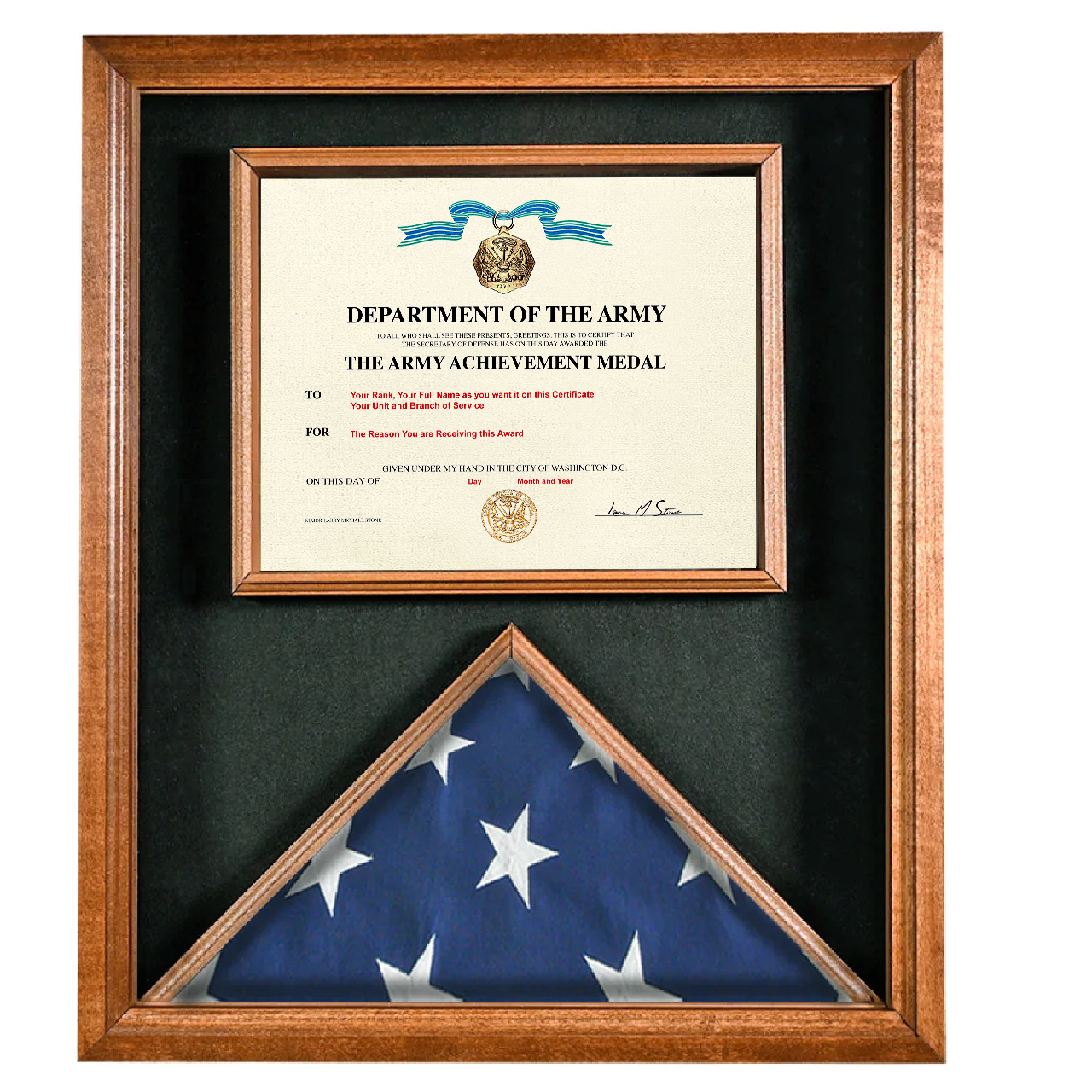 DEPARTMENT OF THE ARMY THE ARMY ACHIEVEMENT MEDAL REPLACEMENT CERTIFICATE