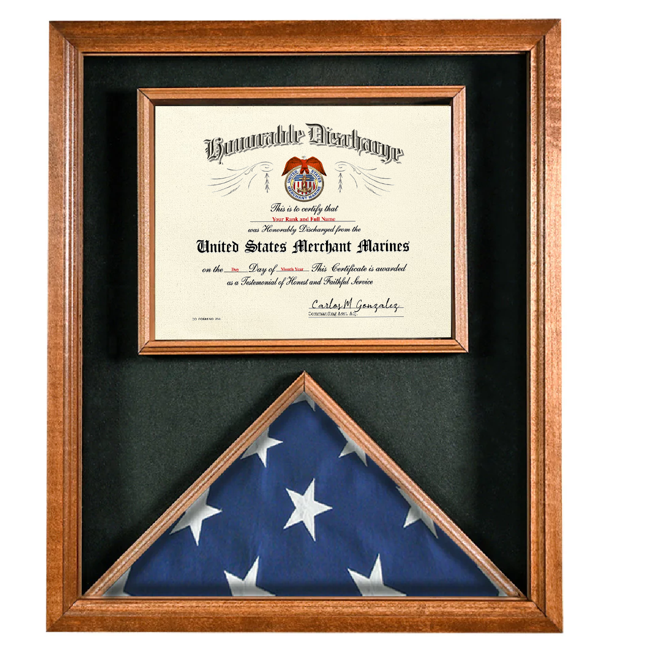 UNITED STATES MERCHANT MARINES HONORABLE DISCHARGE REPLACEMENT CERTIFICATE