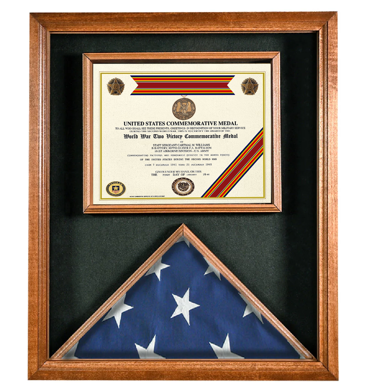 UNITED STATES WORLD WAR TWO VICTORY COMMEMORATIVE MEDAL REPLACEMENT CERTIFICATE