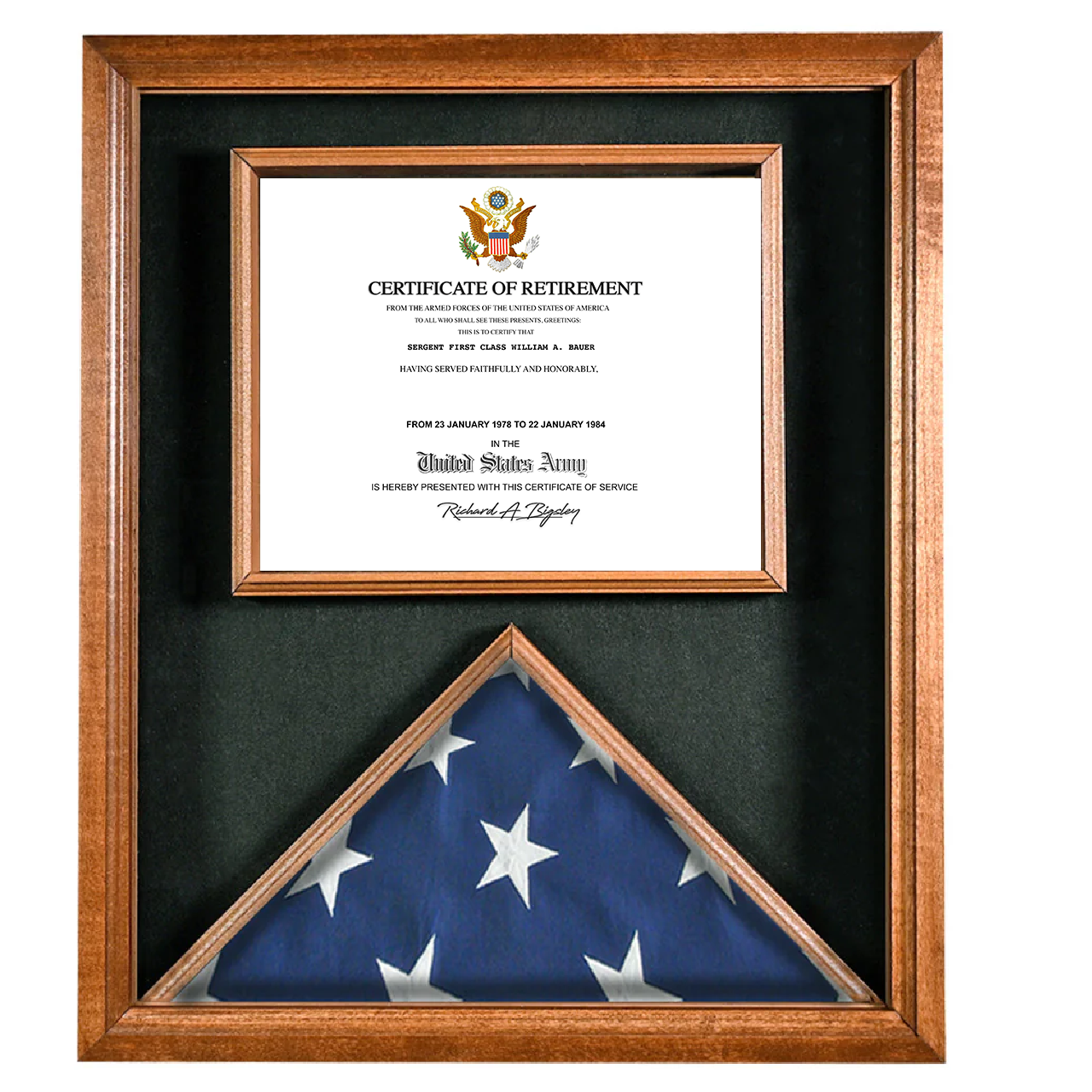 UNITED STATES ARMY CERTIFICATE OF RETIREMENT REPLACEMENT CERTIFICATE