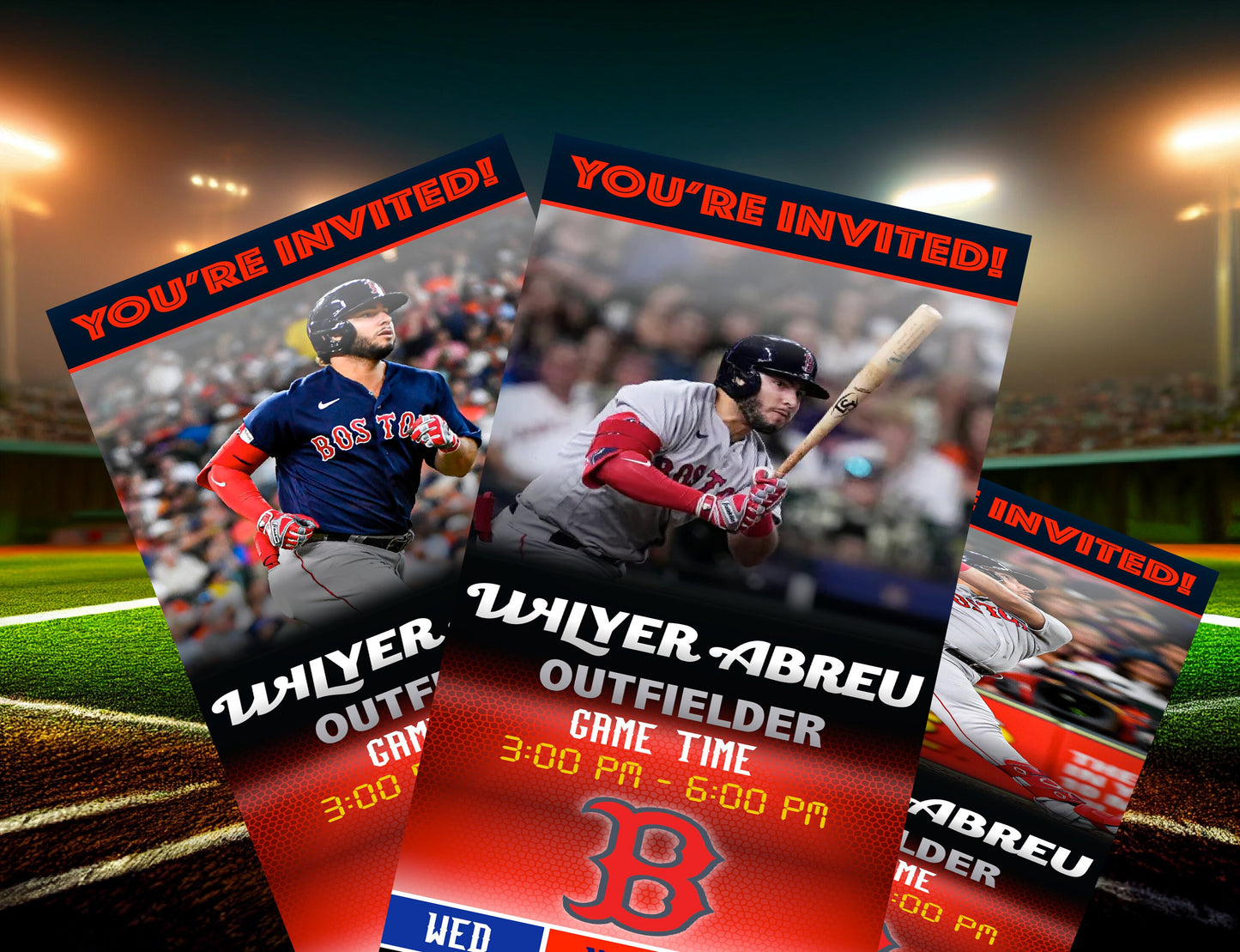 Boston Red Sox Ticket Style Sports Party Invites – Sports Invites