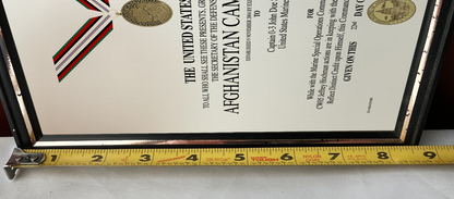 UNITED STATES AFGHANISTAN CAMPAIGN MEDAL REPLACEMENT CERTIFICATE