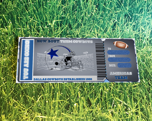 Cowboys Inspired Ticket Style Sports Party Invites – Sports Invites