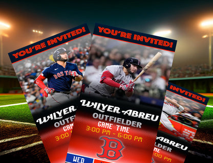 Boston Red Sox Ticket Style Sports Party Invites – Sports Invites